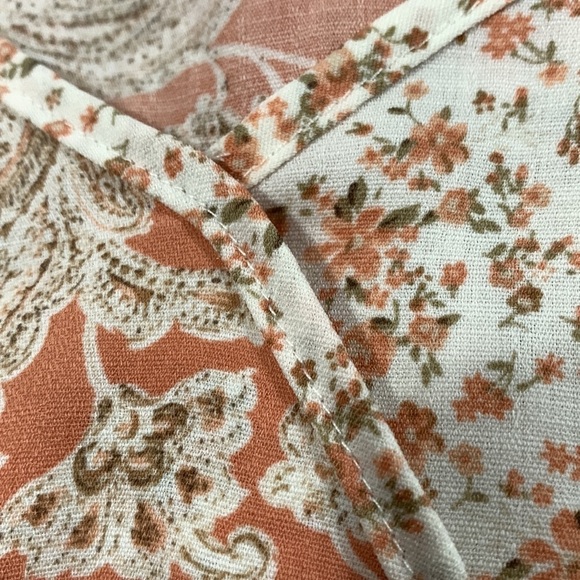 Paper Crane wrap look spaghetti strap summer top two cute fabrics Sz See* NWT - Picture 6 of 7